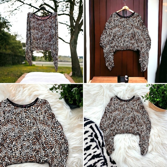 🐆 Swim cover up. Semi sheer poncho. Gorgeous light and airy Leopard print 1X-2X - Picture 6 of 16